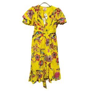 Banjanan Floral Print Buttercup Palak Midi Dress